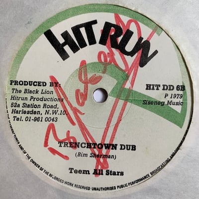Bim Sherman, Jah Lion, Teem All Stars - Down In Jamdown / Trenchtown Dub picture 2