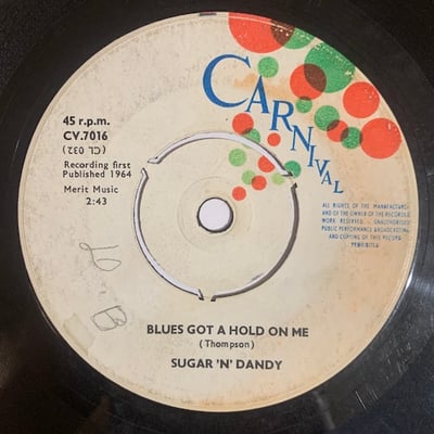 Sugar 'N' Dandy - I'm Not Crying Now / Blues Got A Hold On Me picture 2
