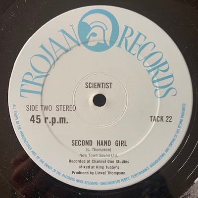 Linval Thompson, Scientist - Pop No Style / Second Hand Girl picture 2