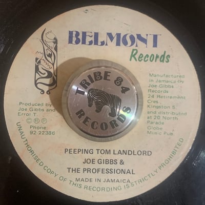 Louie Lepkie, Joe Gibbs & The Professionals - Can’t Tek Mi Landlord / Peeping Tom Landlord picture 2