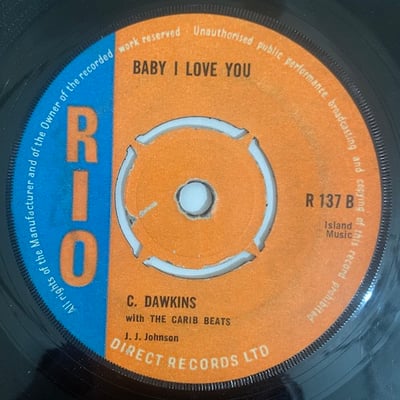 Carl Dawkins, The Carib Beats - Hard Time / Baby I Love You picture 2