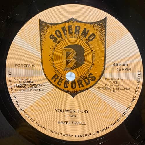 Hazel Sewell – You Won't Cry