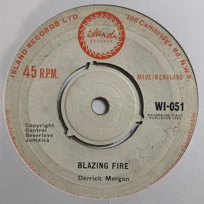 Derrick And Patsy, Derrick Morgan - I'm In A Jam / Blazing Fire picture 2