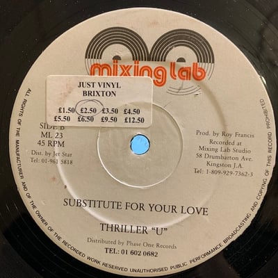 Yellowman, Thriller U - Thief / Substitute For Your Love picture 2