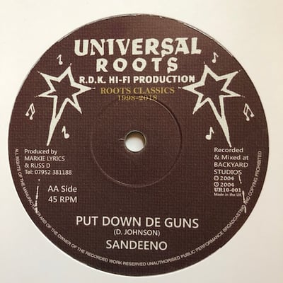 RDK Hi-Fi, The Disciples, Soothsayers, Sandeeno - Freedom Street / Put Down De Guns picture 2