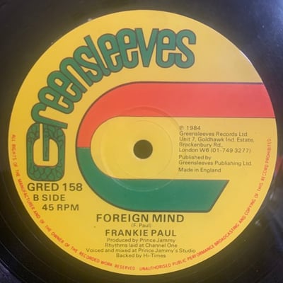 Johnny Osbourne, Frankie Paul - Rewind / Foreign Mind picture 2