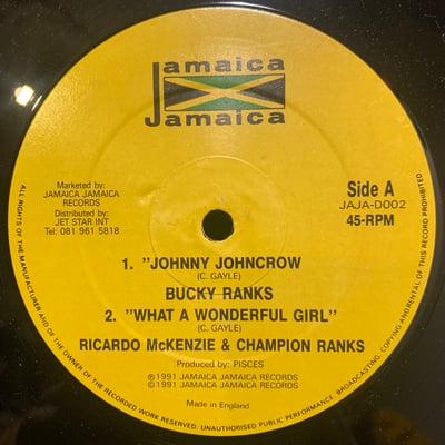 Bucky Ranks, Ricardo McKenzie, Champion Ranks, Jill - Johnny JohnCrow / What A Wonderful Girl / I Still Haven't Found picture 2
