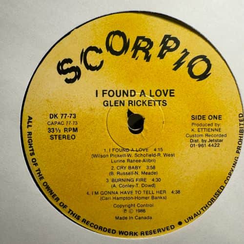 Glen Ricketts – I Found A Love