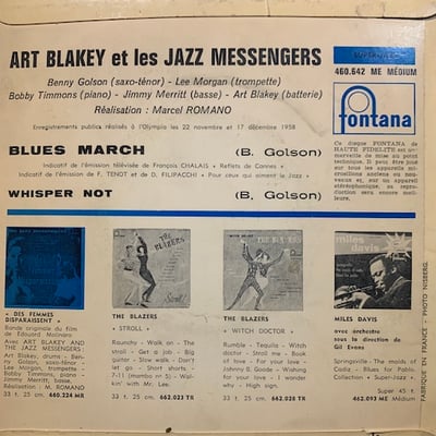 Art Blakey & The Jazz Messengers - Blues March / Whisper Not picture 2