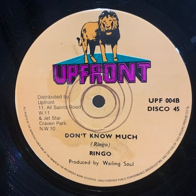Wailing Souls, Ringo - Take A Taste / Don't Know Much picture 2