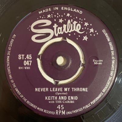 Keith & Enid, The Caribs - It's Only A Pity / Never Leave My Throne picture 2