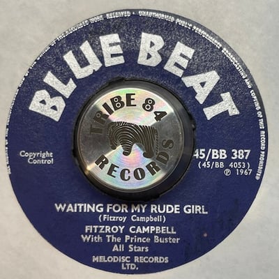 Prince Buster, Fitzroy Campbell, Prince Buster's All Stars - Judge Dread / Waiting For My Rude Girl picture 2