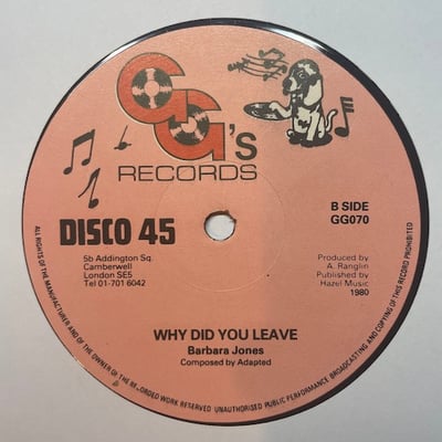 Gregory Isaacs, Trinity, Barbara Jones - My Love Is Overdue / Why Did You Leave picture 2