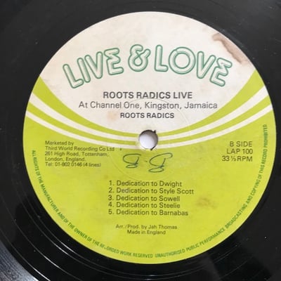 The Roots Radics - Live At Channel One Kingston Jamaica picture 2