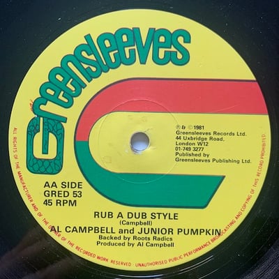 Al Campbell, Junior Pumpkin - Natural High / Rub A Dub Style picture 2