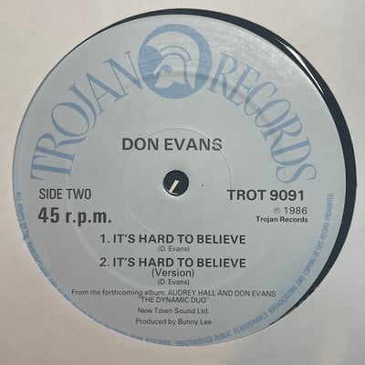 Audrey Hall, Don Evans - Heart Made Of Stone / It's Hard To Believe picture 3