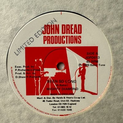 The Mighty Diamonds, John Dread All-Stars - Been So Long/Hackney Dub picture 2