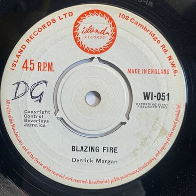 Derrick And Patsy, Derrick Morgan - I'm In A Jam / Blazing Fire picture 2