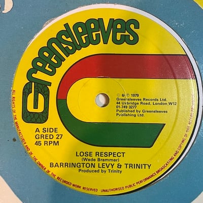 Barrington Levy, Roman Stewart, Trinity - Lose Respect / Since You're Gone picture 2