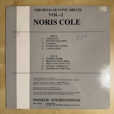 Noris Cole - The Reggae Love Album Vol-2 picture 2