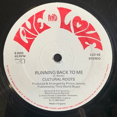 Frankie Paul, Cultural Roots - Sara / Running Back To Me picture 2