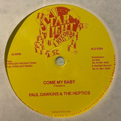 Paul Dawkins, The Heptics - Come My Baby picture 4
