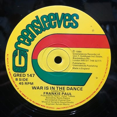 Frankie Paul - Pass The Tu-Sheng Peng / War Is In The Dance picture 2