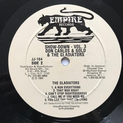 Don Carlos, Gold, The Gladiators - Show-Down - Vol. 3 picture 2