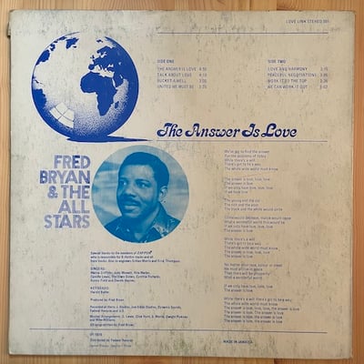 Fred Bryan & The All Stars - The Answer Is Love... picture 2