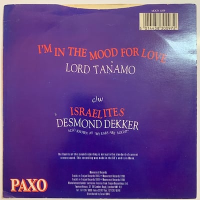 Lord Tanamo, Desmond Dekker - I'm In The Mood For Love / Israelites picture 2