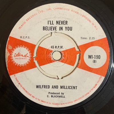 Wilfred Edwards, Millie Small - The Vow / I'll Never Believe In You picture 2