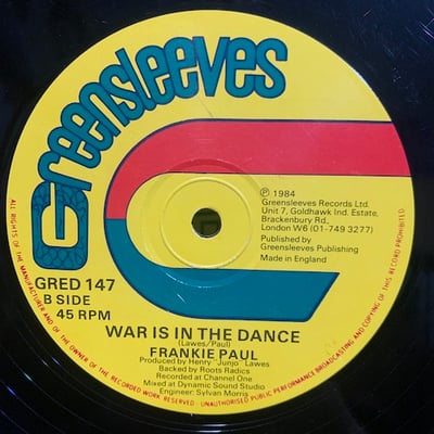 Frankie Paul - Pass The Tu-Sheng Peng / War Is In The Dance picture 2