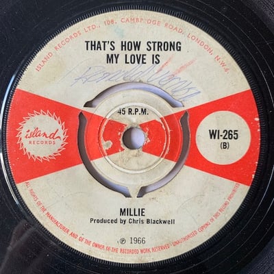 Jackie And Millie, Millie Small - My Desire / That's How Strong My Love Is picture 2