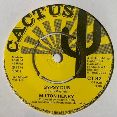 Milton Henry - Gypsy Woman / Gypsy Dub picture 2