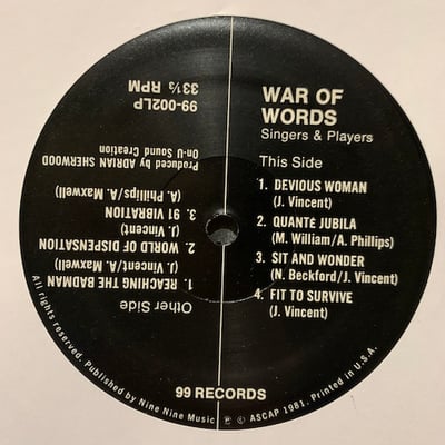 Singers & Players - War Of Words picture 3