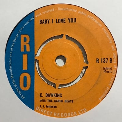 Carl Dawkins, The Carib Beats - Hard Time / Baby I Love You picture 2