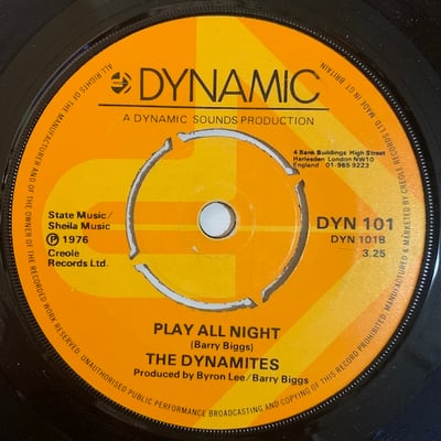 Barry Biggs, The Dynamites - Work All Day / Play All Night picture 2