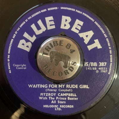 Prince Buster, Fitzroy Campbell, Prince Buster's All Stars - Judge Dread / Waiting For My Rude Girl picture 2