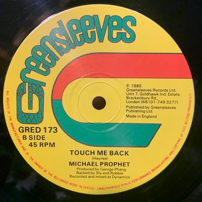 Michael Prophet - Bubble Down Bubble Down / Touch Me Back picture 2