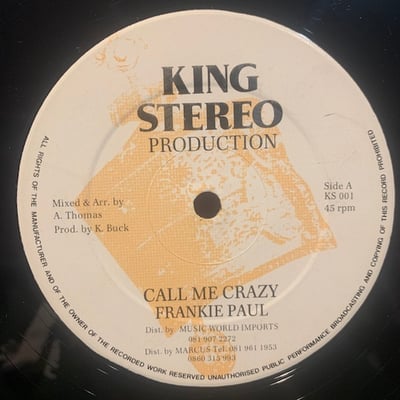Frankie Paul, Hero Culture - Call Me Crazy / Hell In A Townpicture