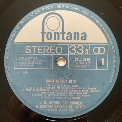 D.D. Dennis, Pat Rhoden, Brother Lloyd's All Stars - Rock Steady Hits Of 69 picture 3