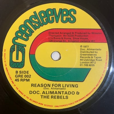 Dr. Alimantado, The Rebels - Born For A Purpose / Reason For Living picture 2