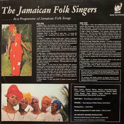 The Jamaican Folk Singers - The Jamaican Folk Singers In A Programme Of Jamaican Folk Songs Vol. 2/71 picture 2