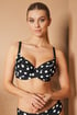 Damen Bikini-Oberteil Dots II 01DotsATX_06 - schwarz-weiß