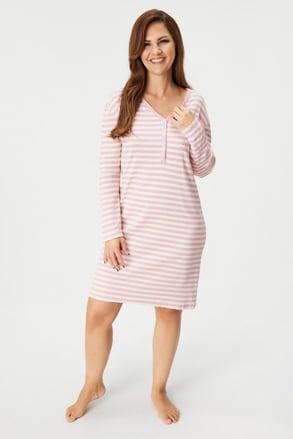 Bawełniana damska koszula nocna Timeless Stripe I krótka