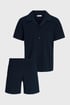 Katoenen pyjama JACK AND JONES Mathew kort 12252114_pyz_01 - donkerblauw