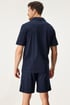 Katoenen pyjama JACK AND JONES Mathew kort 12252114_pyz_05 - donkerblauw