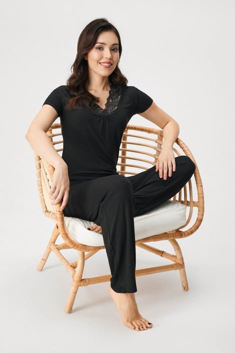 Pijama Signature Essence lungă negru