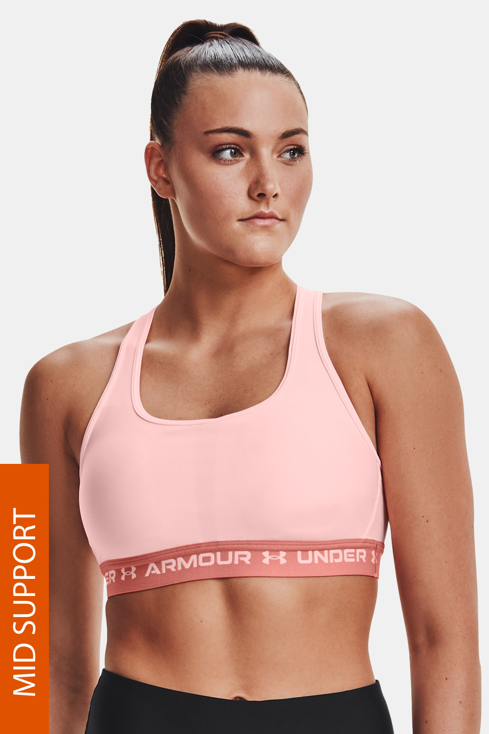 Růžová sportovní podprsenka Under Armour Crossback Mid | Astratex.cz