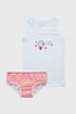 SET Mädchen-Unterhemd und Slip Bamboline 146_set_01 - weiß-rot